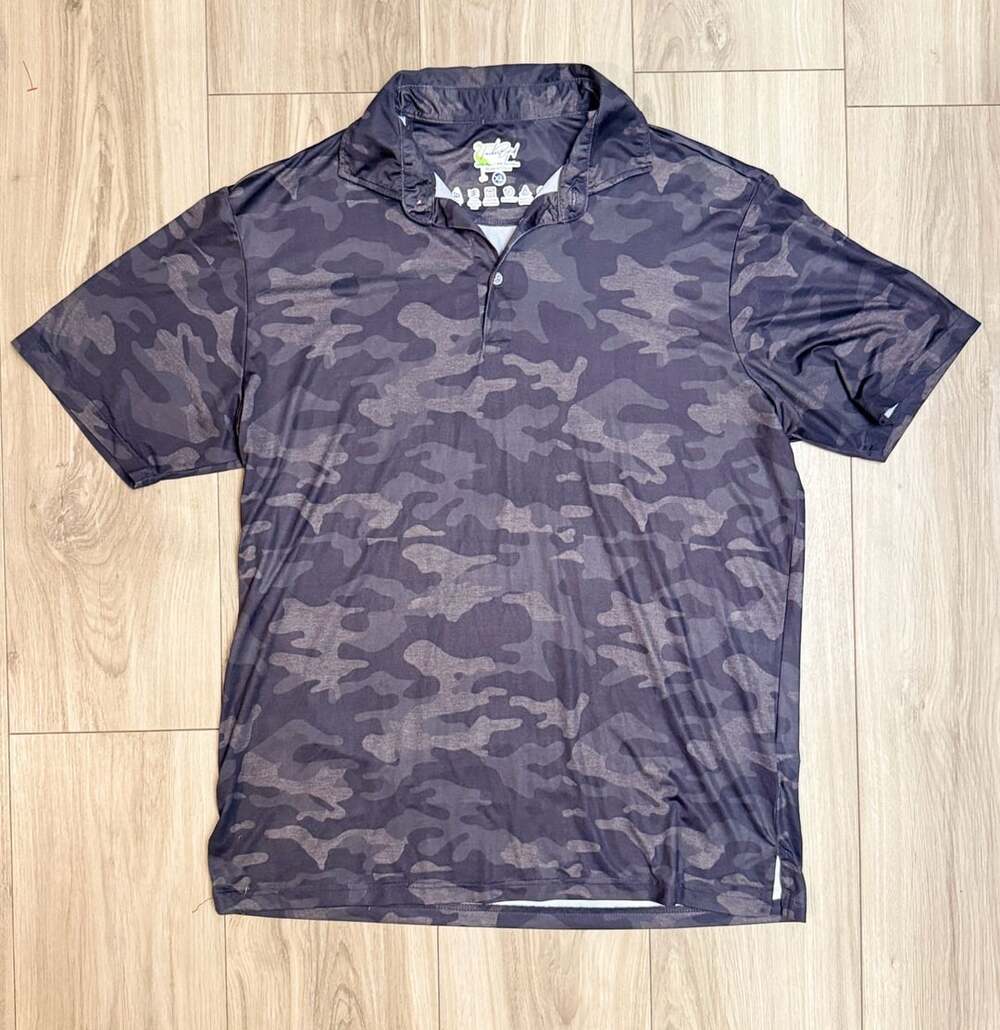 Tailor Byrd Performance Camo Golf Polo Shirt XL
